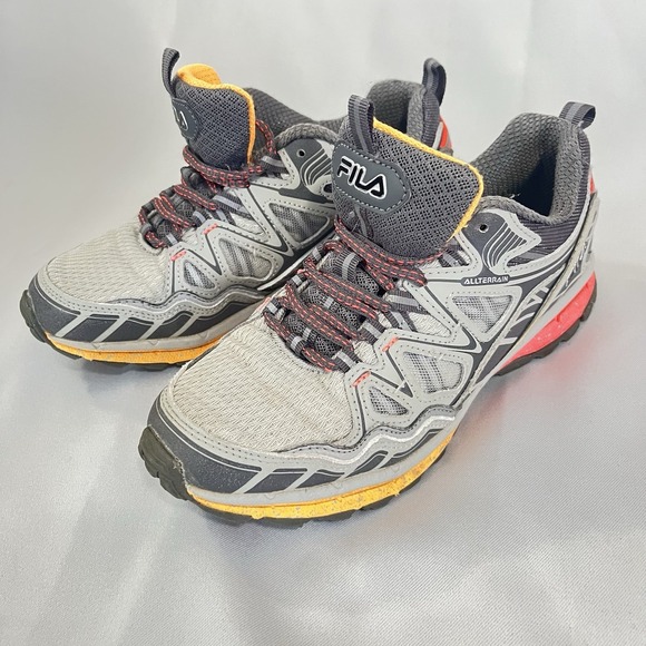Fila Shoes - Fila Women's All Terrain Hiking Shoes Gray Orange Red Black US 8 5JM00079-082